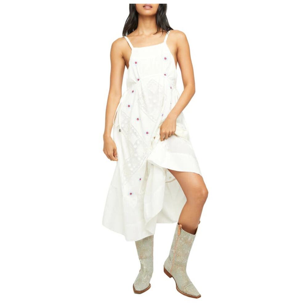 FREE PEOPLE Dewdrop Maxi Cami Dress With Lace Inserts Size XS - Picture 4 of 13